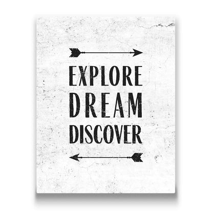Explore Dream Discover - Canvas Wall Art Conquest Maps LLC