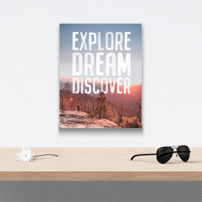 Explore Dream Discover - Canvas Wall Art Conquest Maps LLC