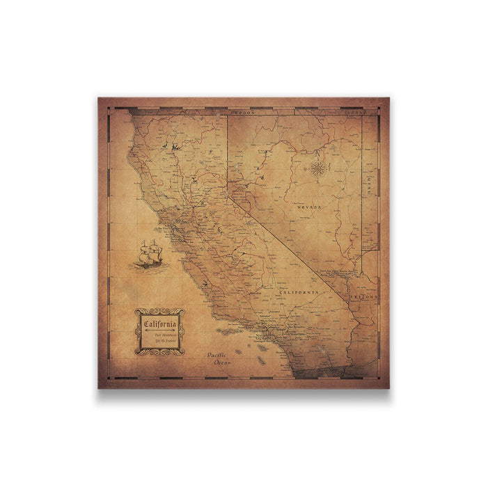 Push Pin California Map (Pin Board) - Golden Aged CM Pin Board