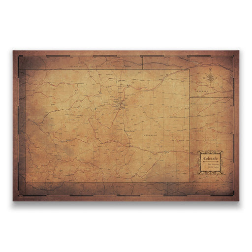 Colorado Map Poster - Golden Aged