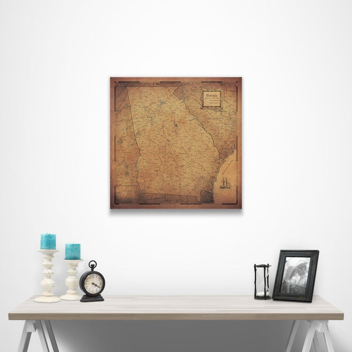Georgia Map Poster - Golden Aged CM Poster
