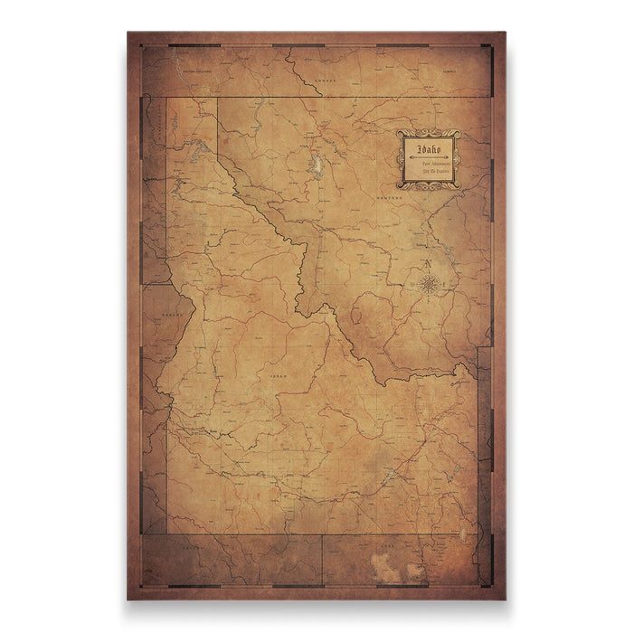 Push Pin Idaho Map (Pin Board) - Golden Aged CM Pin Board