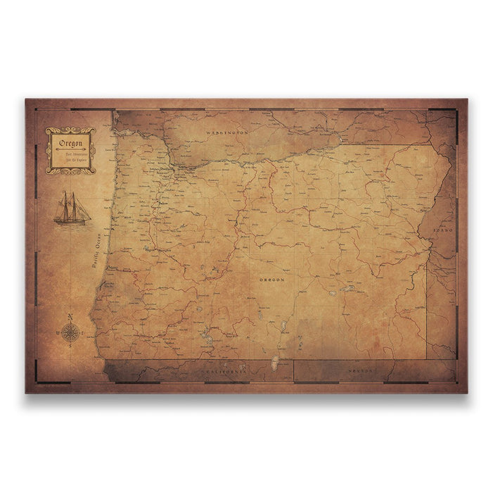 Push Pin Oregon Map (Pin Board) - Golden Aged CM Pin Board