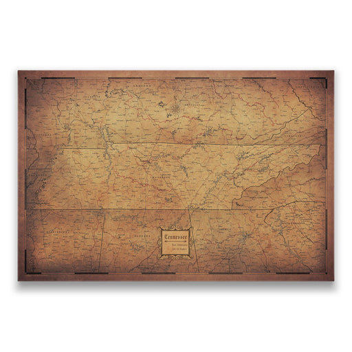 Tennessee Map Poster - Golden Aged