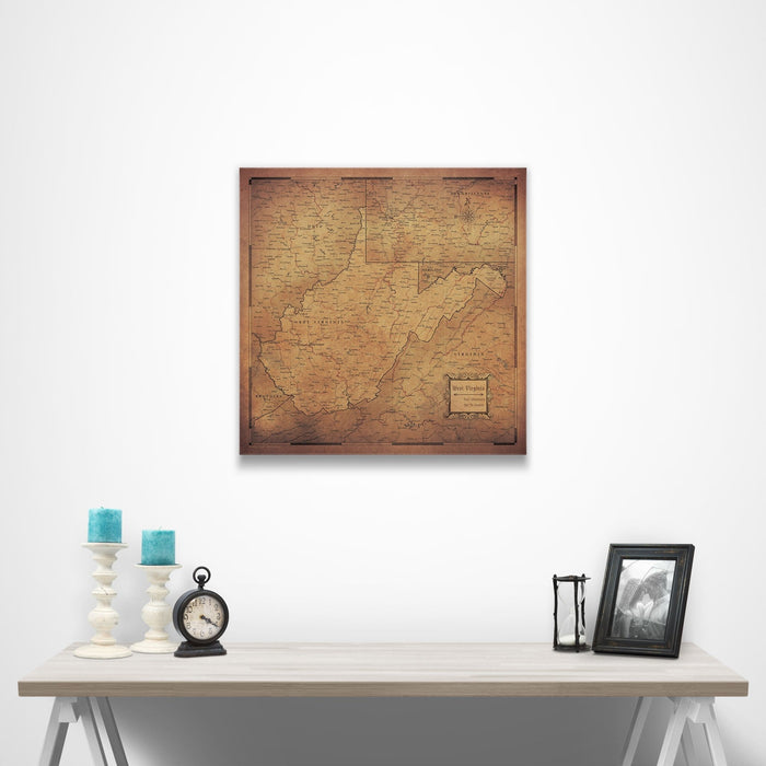 West Virginia Map Poster - Golden Aged CM Poster
