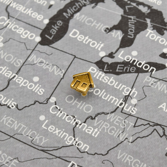 Gold Home Map Push Pins Conquest Maps LLC