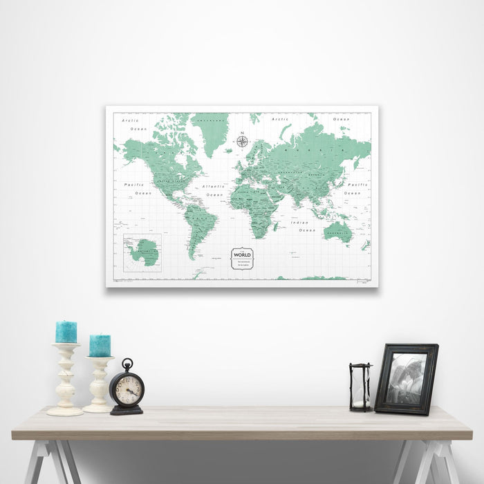 World Map Poster - Green Color Splash CM Poster