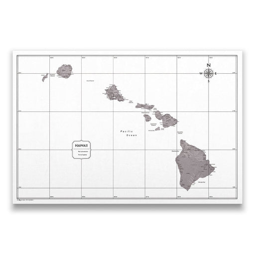 Hawaii Map Poster - Dark Brown Color Splash