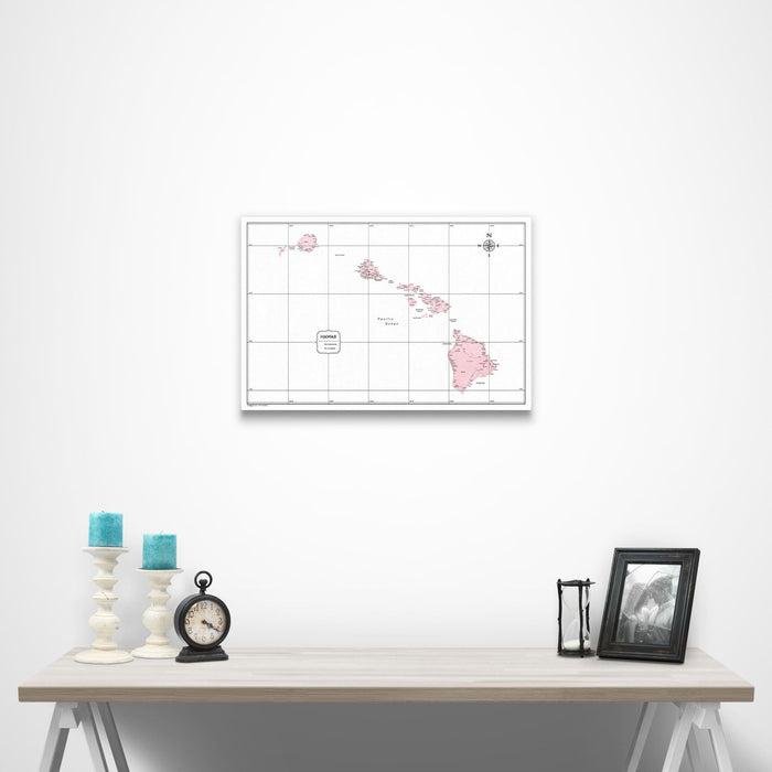 Hawaii Map Poster - Pink Color Splash CM Poster