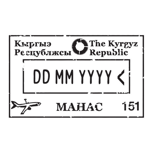 Passport Stamp Decal - Kyrgyzstan Conquest Maps LLC