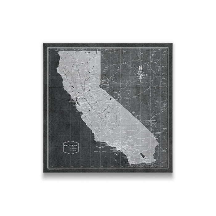 Push Pin California Map (Pin Board) - Modern Slate CM Pin Board