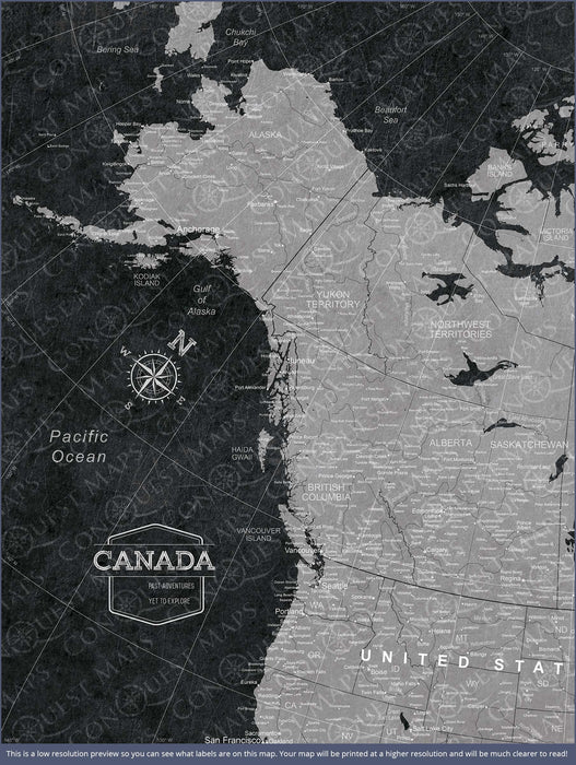 Canada Map Poster - Modern Slate CM Poster