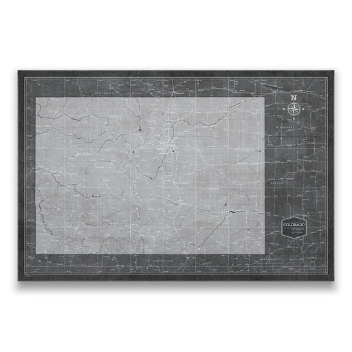 Push Pin Colorado Map (Pin Board) - Modern Slate CM Pin Board