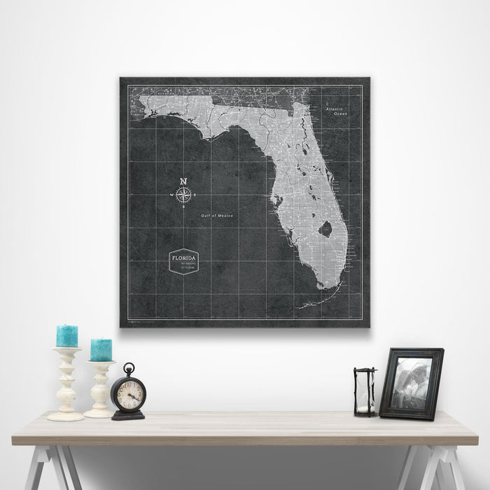 Florida Map Poster - Modern Slate CM Poster