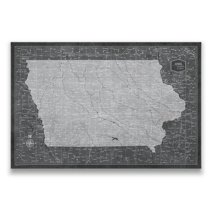 Iowa Map Poster - Modern Slate CM Poster