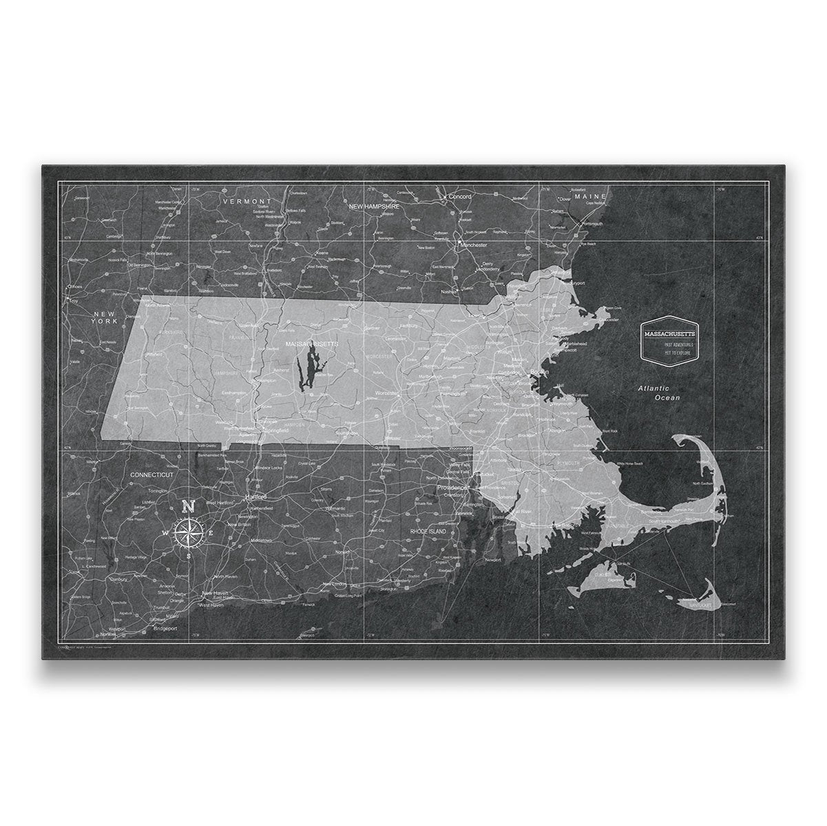 Travel in Style with a Massachusetts Wall Map