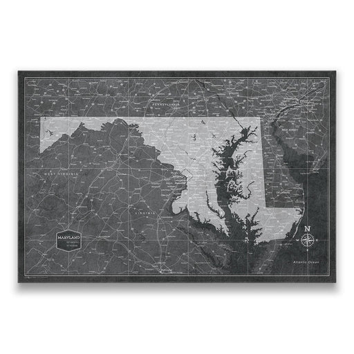 Push Pin Maryland Map (Pin Board) - Modern Slate CM Pin Board