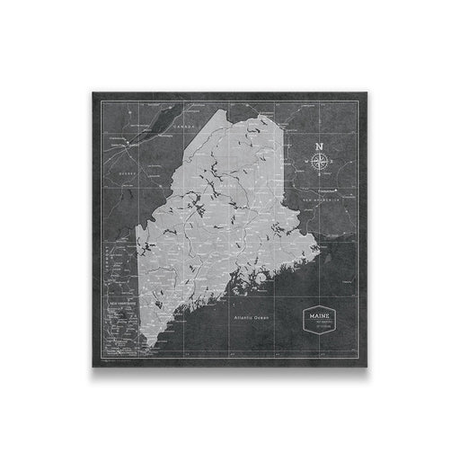 Push Pin Maine Map (Pin Board) - Modern Slate CM Pin Board