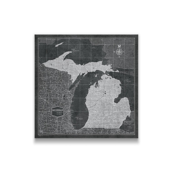 Push Pin Michigan Map (Pin Board) - Modern Slate CM Pin Board