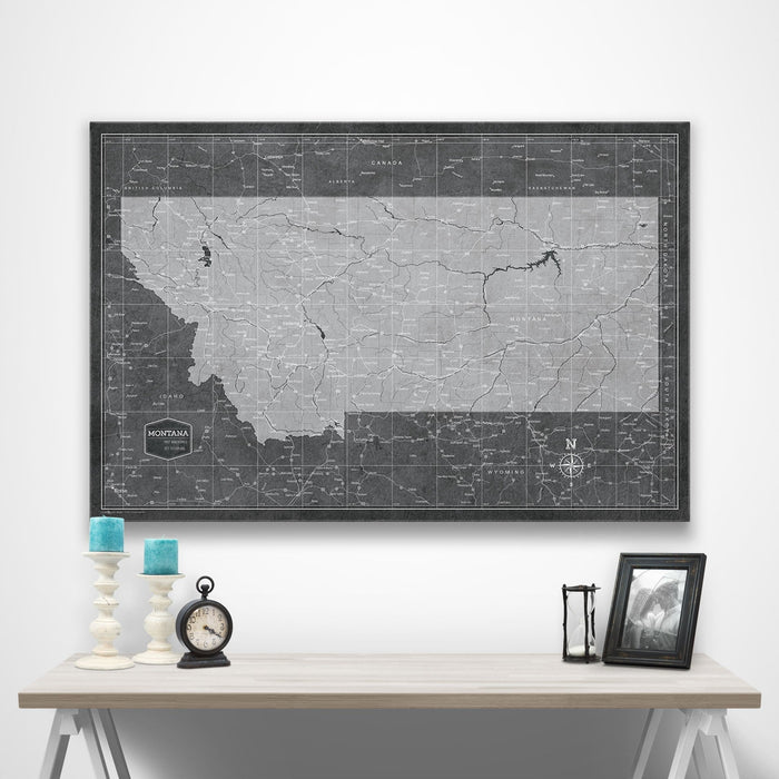 Montana Map Poster - Modern Slate CM Poster