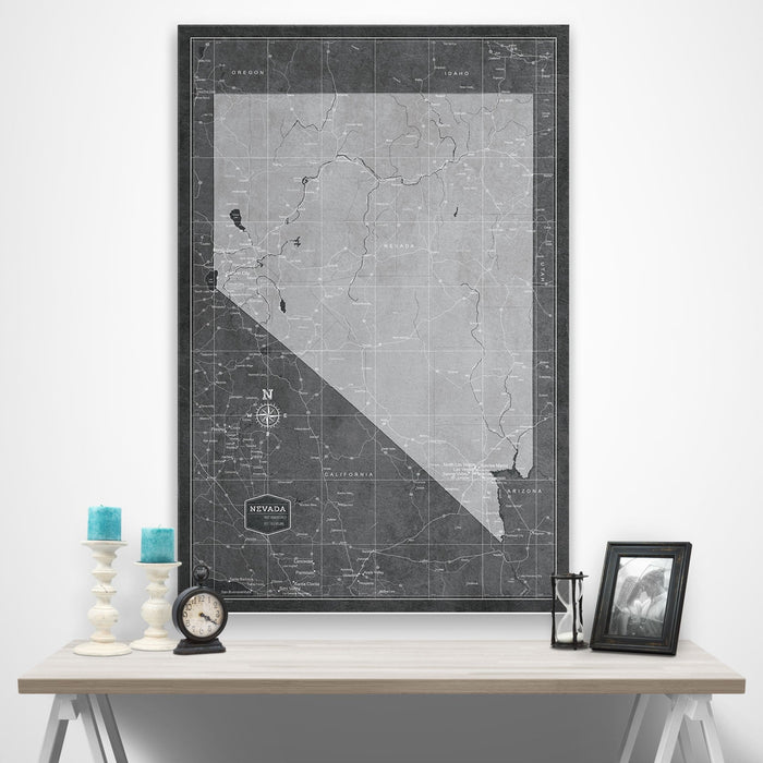 Nevada Map Poster - Modern Slate CM Poster