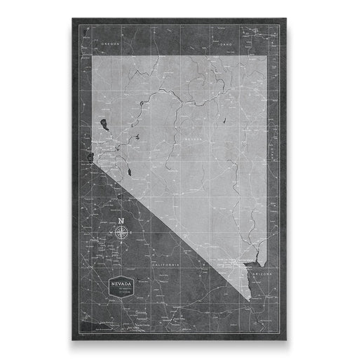 Push Pin Nevada Map (Pin Board) - Modern Slate CM Pin Board