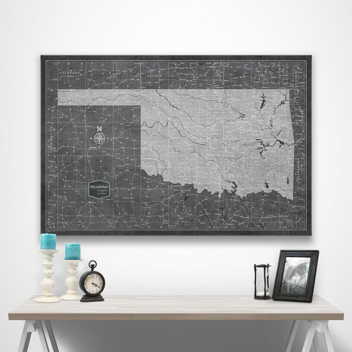 Oklahoma Map Poster - Modern Slate CM Poster