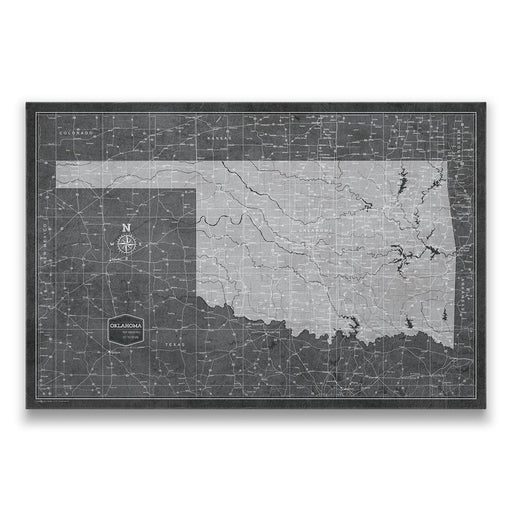 Push Pin Oklahoma Map (Pin Board) - Modern Slate CM Pin Board