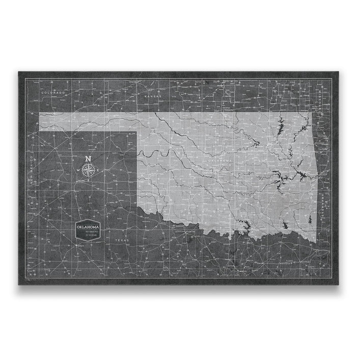 Oklahoma Map Poster - Modern Slate CM Poster