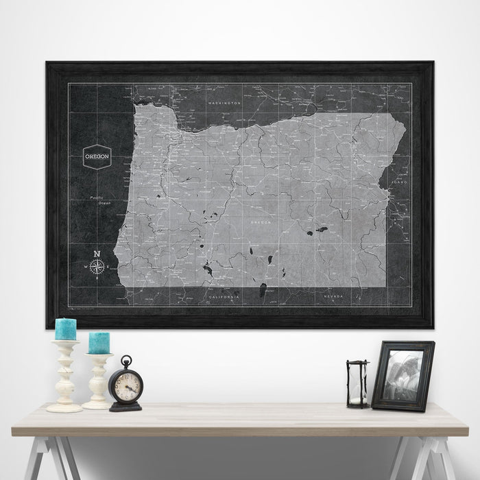 Push Pin Oregon Map (Pin Board) - Modern Slate CM Pin Board