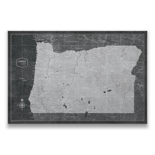 Push Pin Oregon Map (Pin Board) - Modern Slate CM Pin Board