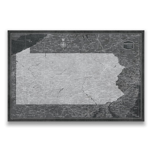 Push Pin Pennsylvania Map (Pin Board) - Modern Slate CM Pin Board