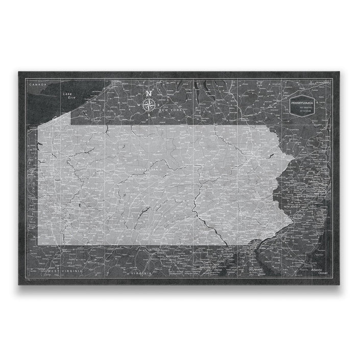 Pennsylvania Map Poster - Modern Slate CM Poster