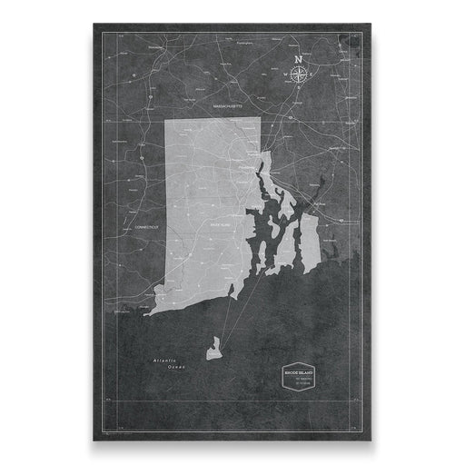 Push Pin Rhode Island Map (Pin Board) - Modern Slate CM Pin Board