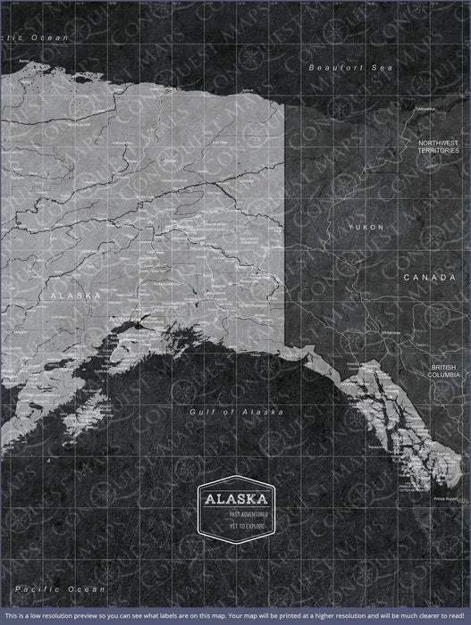 Alaska Map Poster - Modern Slate CM Poster