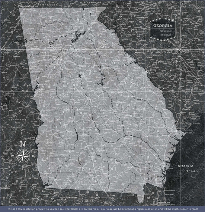 Push Pin Georgia Map (Pin Board) - Modern Slate