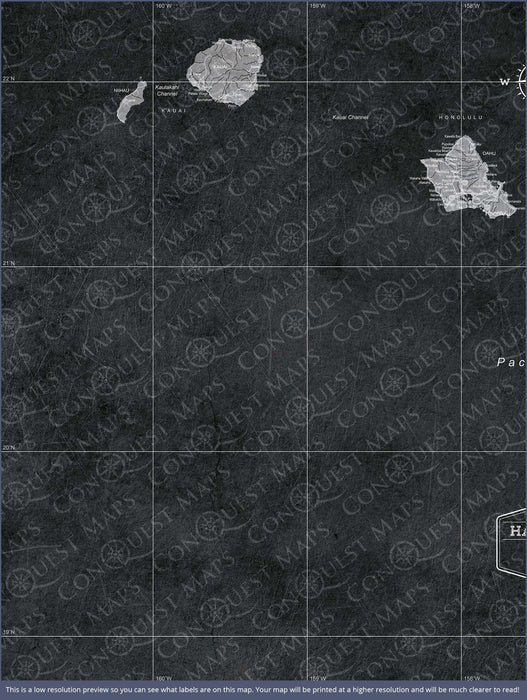 Hawaii Map Poster - Modern Slate CM Poster