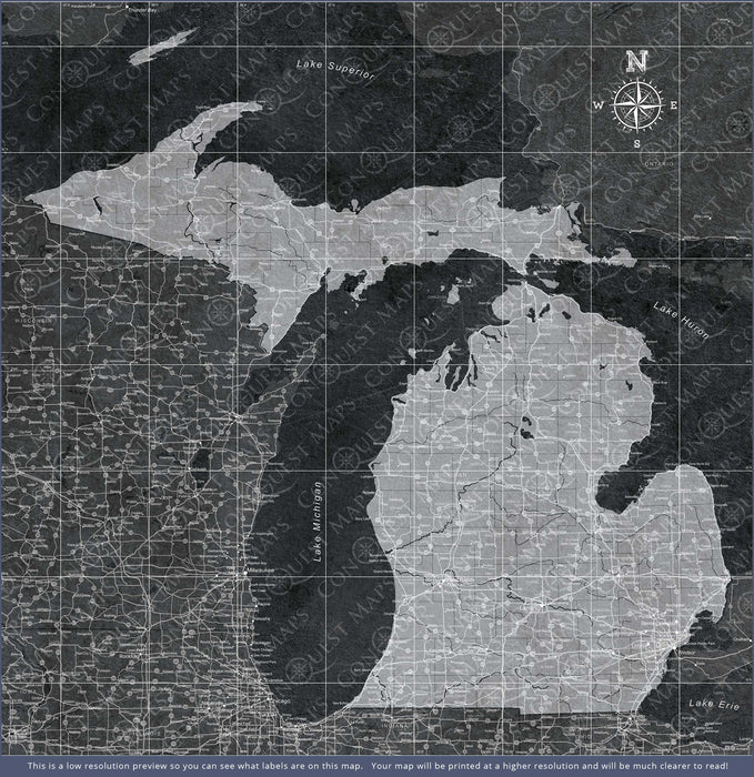 Michigan Map Poster - Modern Slate CM Poster