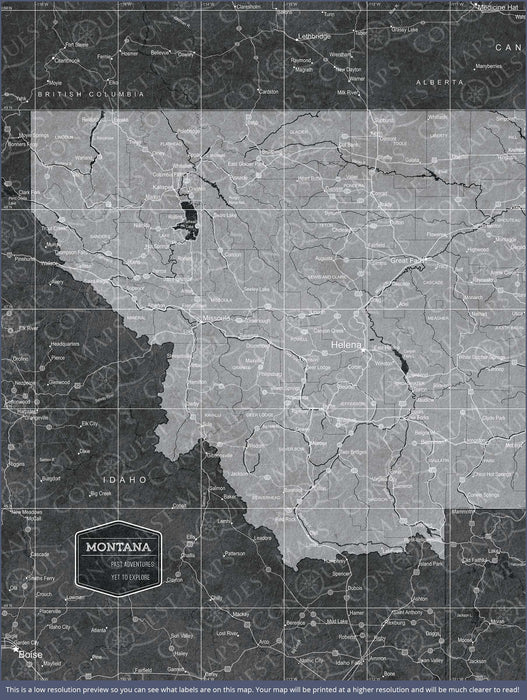 Montana Map Poster - Modern Slate CM Poster