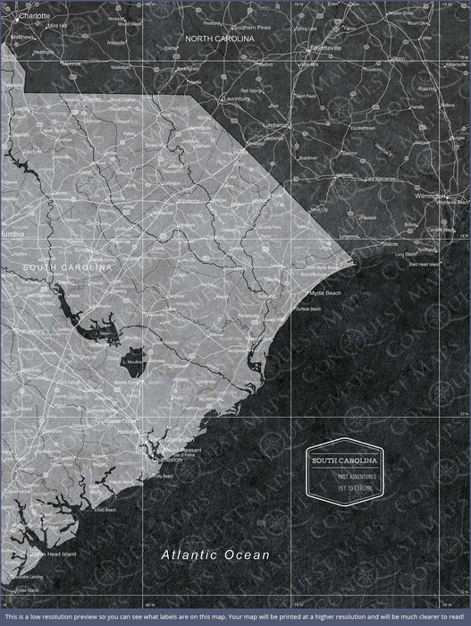 Push Pin South Carolina Map (Pin Board) - Modern Slate