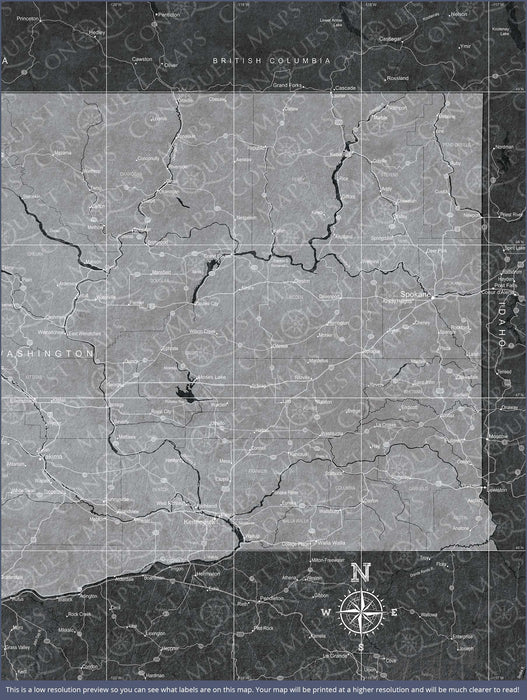 Push Pin Washington Map (Pin Board) - Modern Slate
