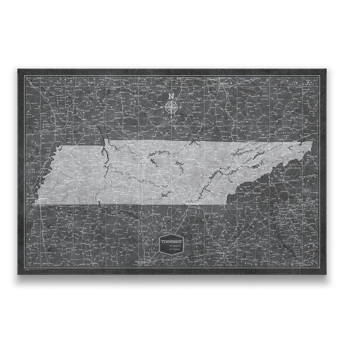 Push Pin Tennessee Map (Pin Board) - Modern Slate CM Pin Board