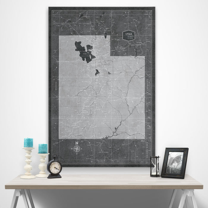 Utah Map Poster - Modern Slate CM Poster