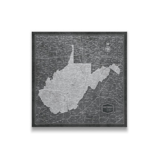 Push Pin West Virginia Map (Pin Board) - Modern Slate CM Pin Board