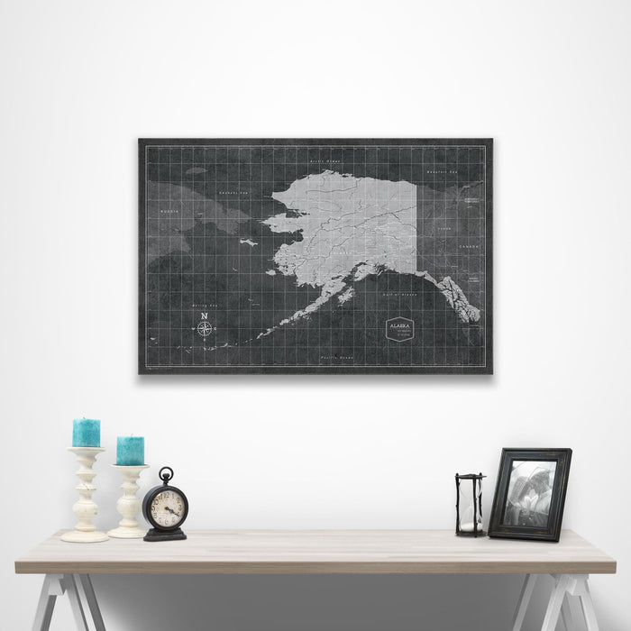Alaska Map Poster - Modern Slate CM Poster