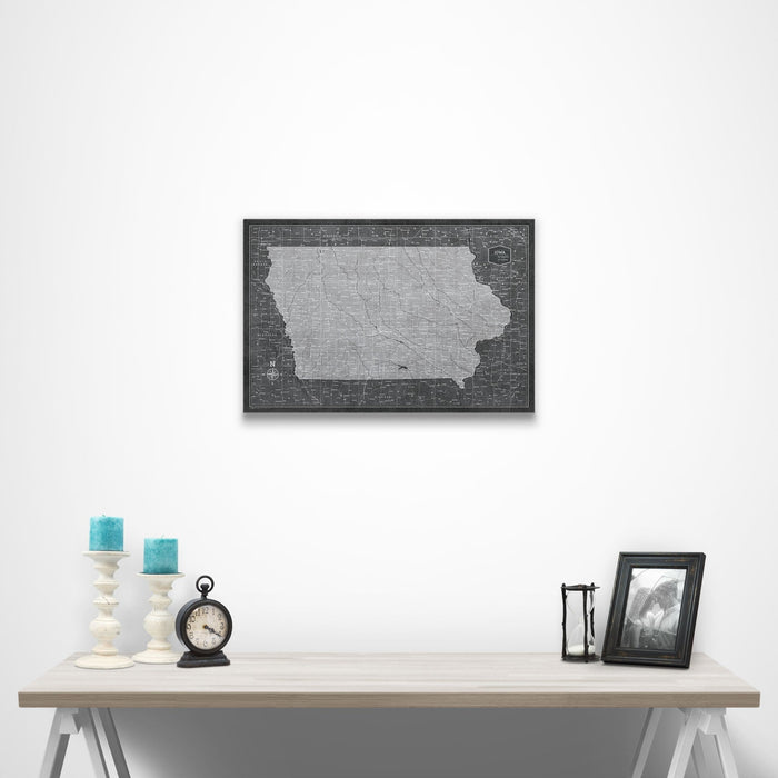 Iowa Map Poster - Modern Slate CM Poster