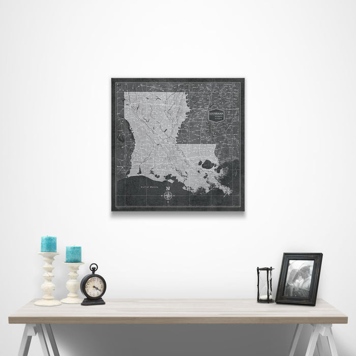Louisiana Map Poster - Modern Slate CM Poster