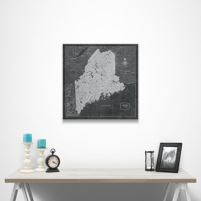 Maine Map Poster - Modern Slate CM Poster