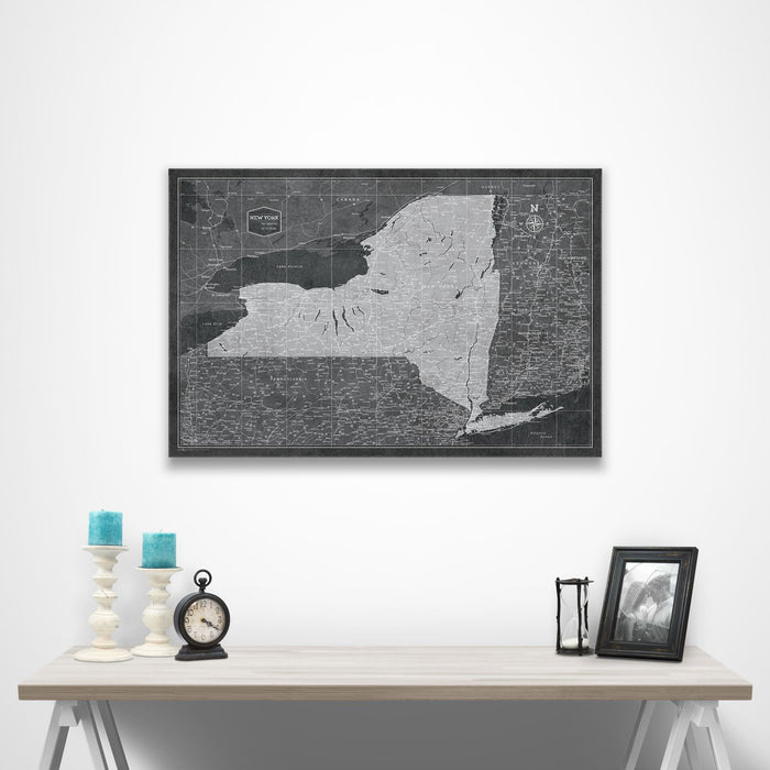 New York Map Poster - Modern Slate CM Poster