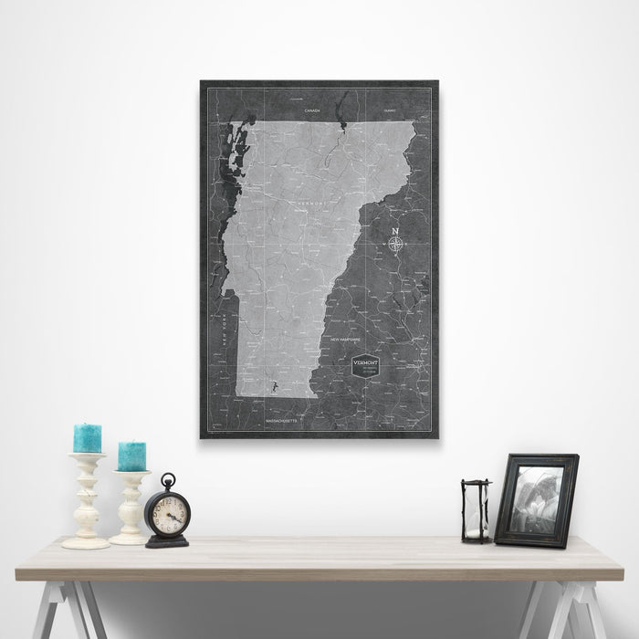 Vermont Map Poster - Modern Slate CM Poster